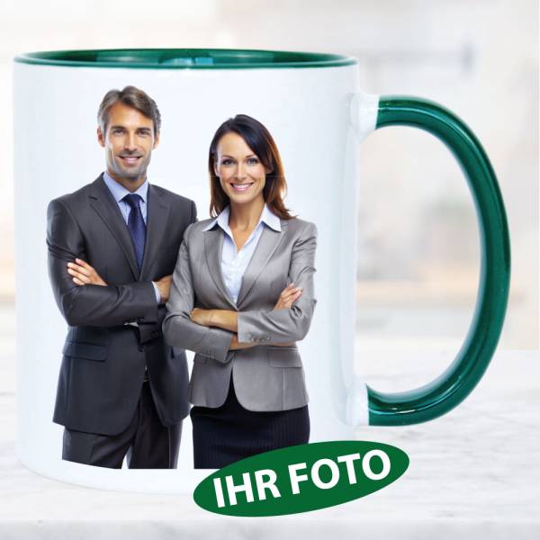 Fototasse Henkelbecher Grün