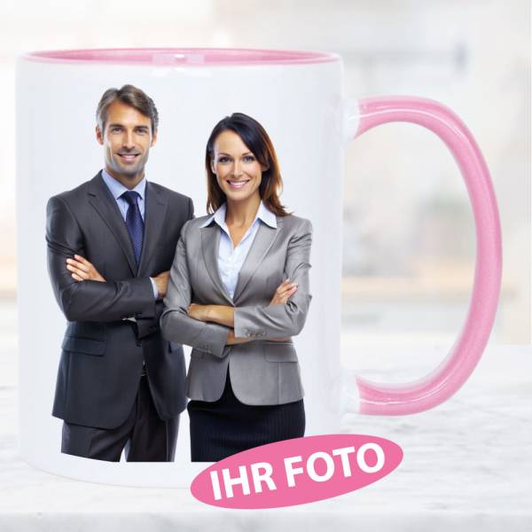Fototasse Henkelbecher Pink / Rosa