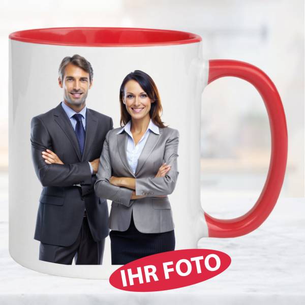 Fototasse Henkelbecher Rot