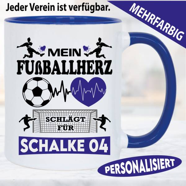 Tasse Fußball Mein Herz schlägt für-Ihr Verein-Personalisiert
