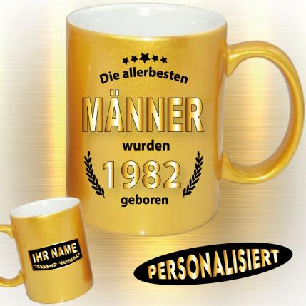 Gold / Silber Tasse zum Geburtstag Männer