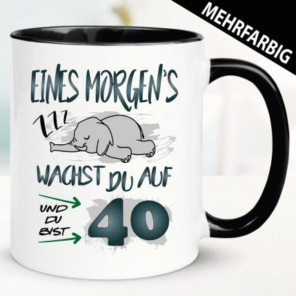 Tasse 40 Elefant Scheissegal Grau