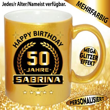 Glitzertasse Happy Birthday