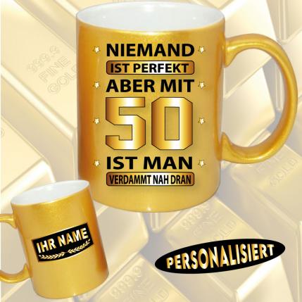 Gold Effekt Tasse Perfekt 50