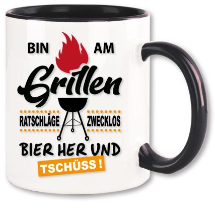 Tasse Grillfest Bin am grillen
