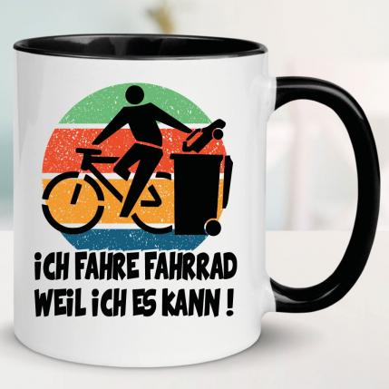 Ich fahre Fahrrad Schwarz