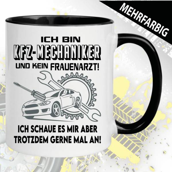 Tasse KFZ-Mechaniker. Lustig. Frauenarzt. Automechaniker