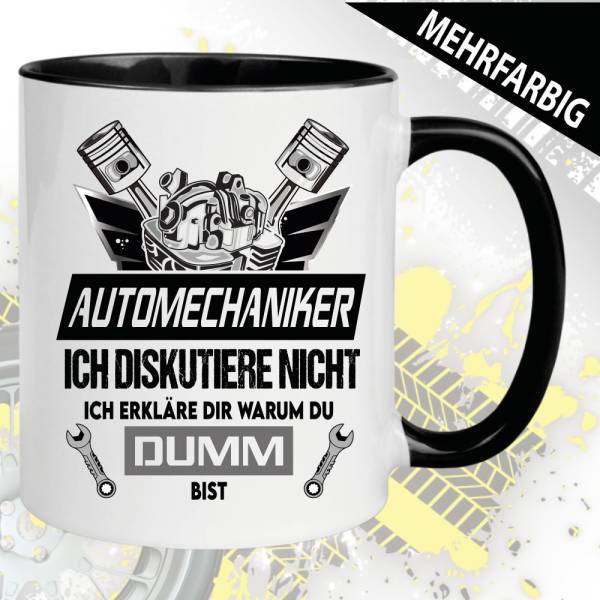 Tasse KFZ-Mechaniker Schrauber. Lustig. Diskussion
