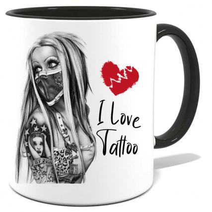 Tasse bedruckt mit Love Tattoo