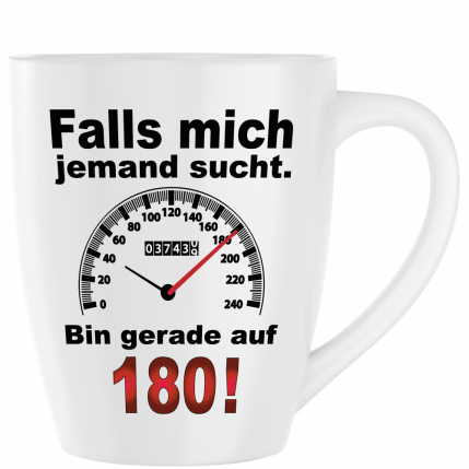Latte Becher Weiss " Auf 180 "