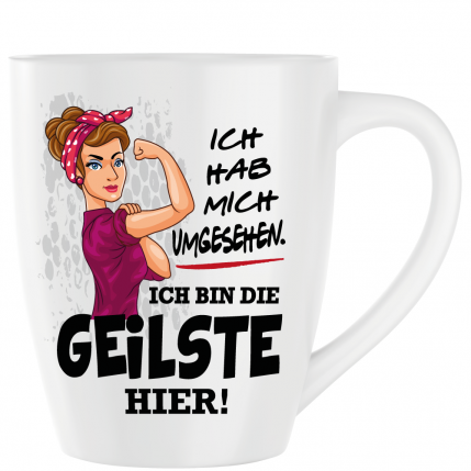 Latte Becher Weiss " Die Geilste "