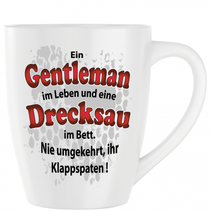 Latte Becher Weiss " Drecksau "
