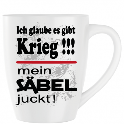 Latte Becher Weiss " Säbel juckt "