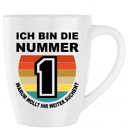 Latte Becher Weiss " Nummer 1 "