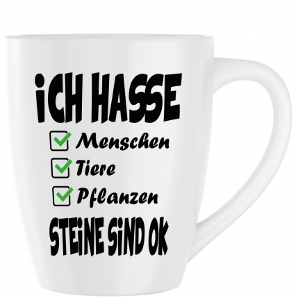 Latte Becher Weiss " Ich hasse Menschen "