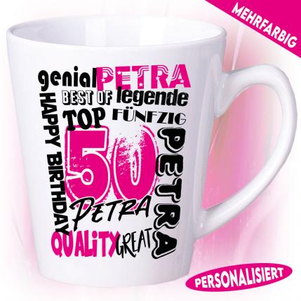 Becher mit Alter und Name personalisiert