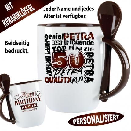 Eine Legende feiert – Tasse zum Geburtstag mit Name und Alter.