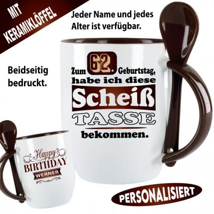 Löffelbecher Braun Scheiss Tasse