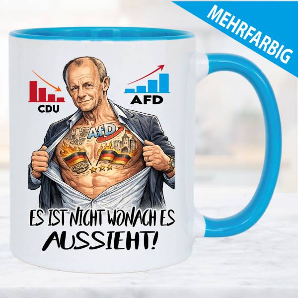 Tasse Kanzler Merz Tattoo AFD Lustig Comic