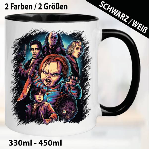 Horror Fan Tasse Chucky Schwarz