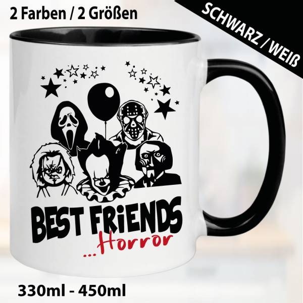Tasse Schwarz Horror Friends