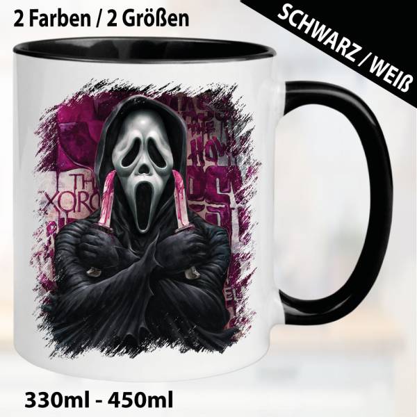 Horror Fan Tasse Scream Schwarz