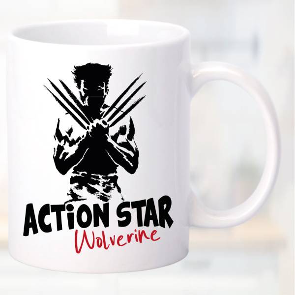 Tasse Weiss Wolverine
