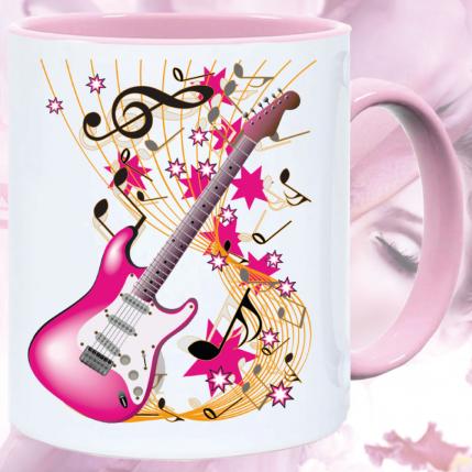 Tasse Music Gitarre Pink