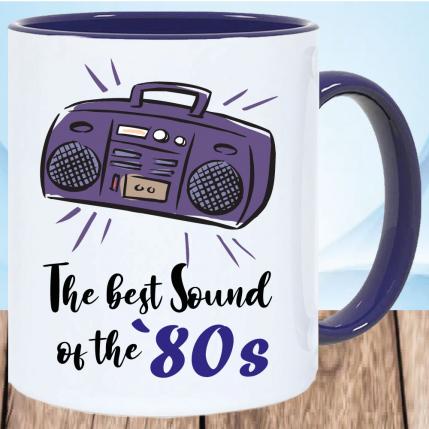 Tasse Music Sound of Eighties Dunkelblau