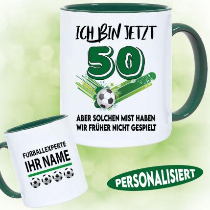 Personalisierte Tasse für Fussballfans in Grün