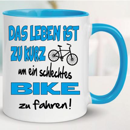 Tasse für Radfahrer Schlechtes Fahrrad fahren Hellblau