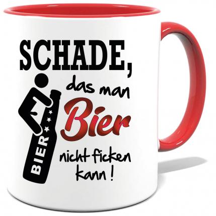 Rote Sprüche Tasse Männer Bier ficken