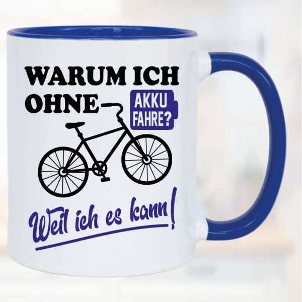 Sprüche Tasse Mann Fahrrad Akku