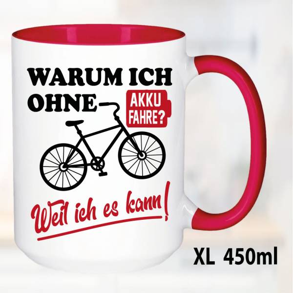 Sprüche Tasse Mann Fahrrad Akku