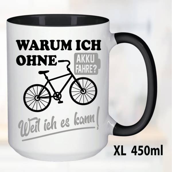 Sprüche Tasse Mann Fahrrad Akku