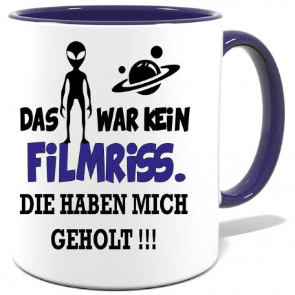 Dunkelblaue Sprüche Tasse Männer Ufos haben mich geholt