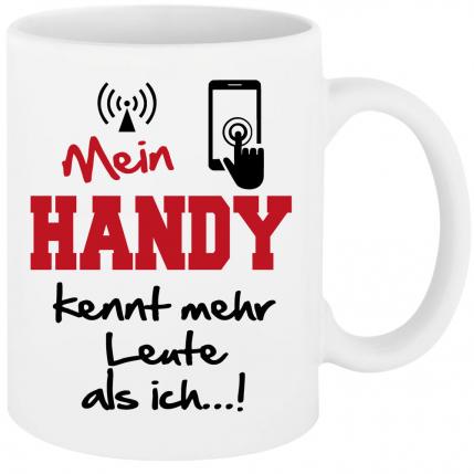 Weisse Sprüche Tasse Männer Mein Handy kennt Menschen