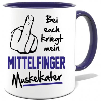 Dunkelblaue Sprüche Tasse Männer Mittelfinger Beleidigung