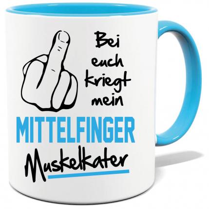 Sprüche Tasse Mann Mittelfinger Muskelkater
