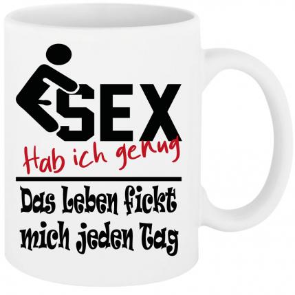 Weisse Sprüche Tasse Männer Sex genug