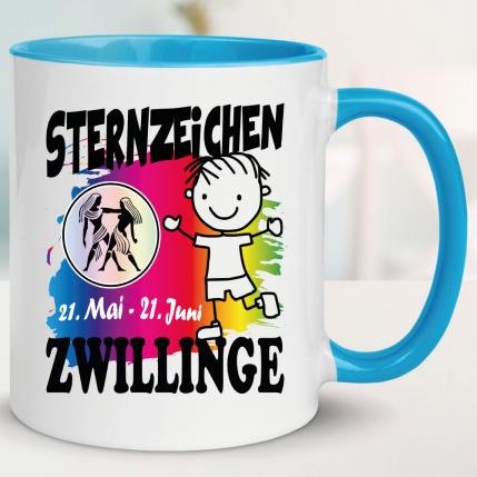 Sternzeichen Mädchen Zwillinge Hellblau