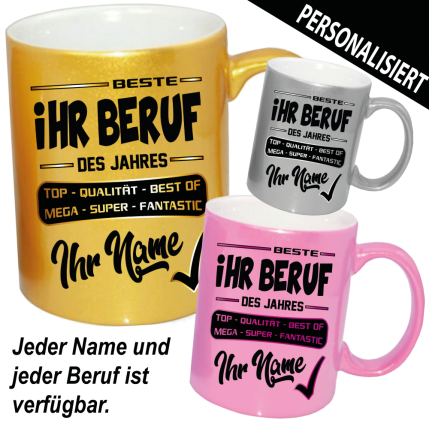 Frauen Tasse mit Beruf und Name