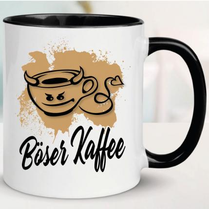 Tasse böser Kaffee Schwarz