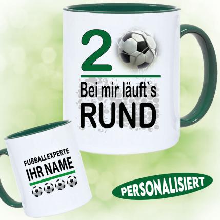 Tasse zum Geburtstag Es läuft Rund Grün