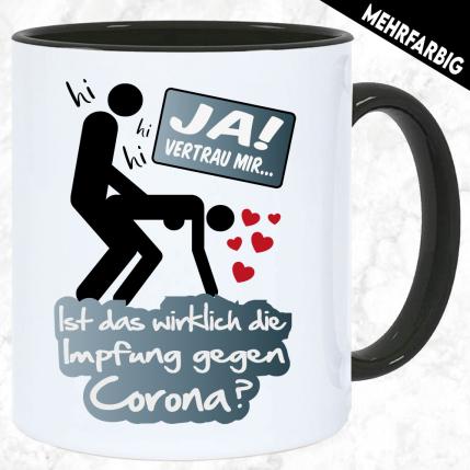 Tasse 3 Farben Corona   Impfstoff lustig mit Sex Stellungen