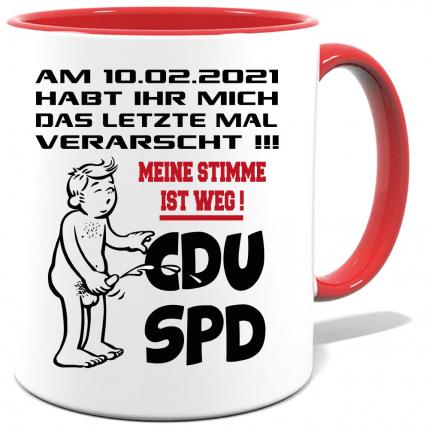 Tasse Corona SPD CDU Wahlkampf