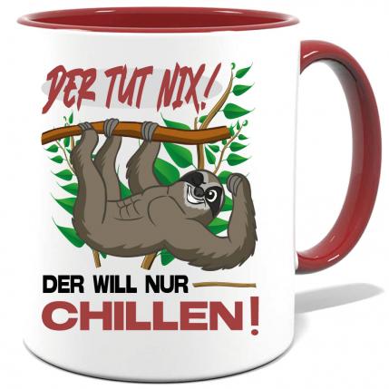 Faultier Tasse Der tut nix Kastanie