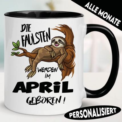 Faultier Tasse mit Monat