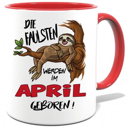 Tasse Faultier geboren Monat Rot