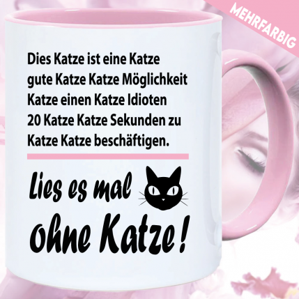 Becher Pink * Katze lesen *